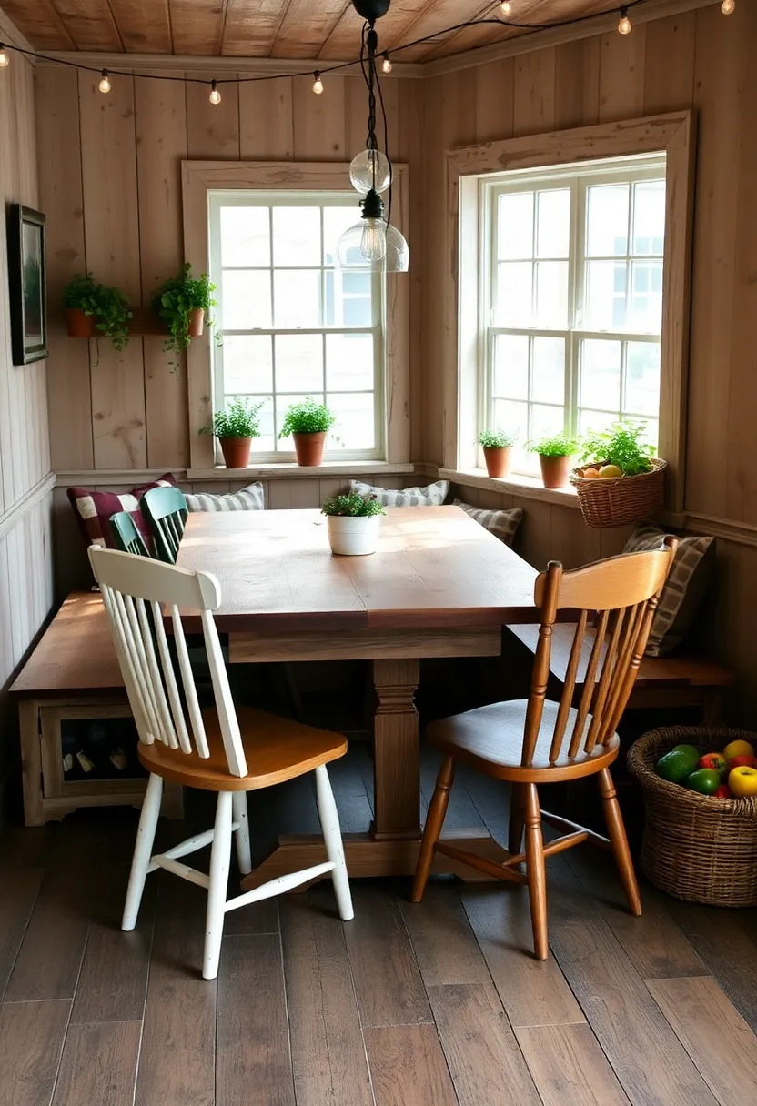 21 Corner Dining Nook Ideas That Will Transform Your Small Space Into a Cozy Retreat! 4 21 Corner Dining Nook Ideas That Will Transform Your Small Space Into a Cozy Retreat! - 1. Rustic Farmhouse Charm