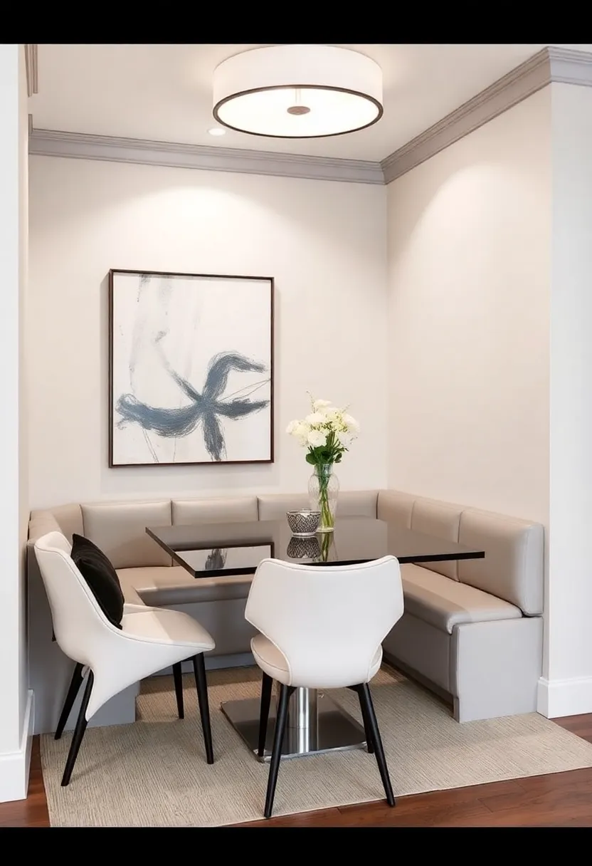 21 Corner Dining Nook Ideas That Will Transform Your Small Space Into a Cozy Retreat! 17 21 Corner Dining Nook Ideas That Will Transform Your Small Space Into a Cozy Retreat! - 14. Chic and Sophisticated