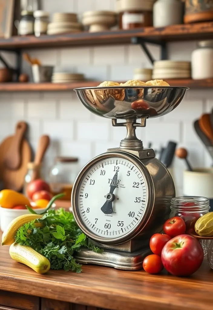 21 Vintage Farmhouse Kitchen Ideas That'll Make You Want to Cook in Style! 17 21 Vintage Farmhouse Kitchen Ideas That'll Make You Want to Cook in Style! - 14. Antique Kitchen Scales
