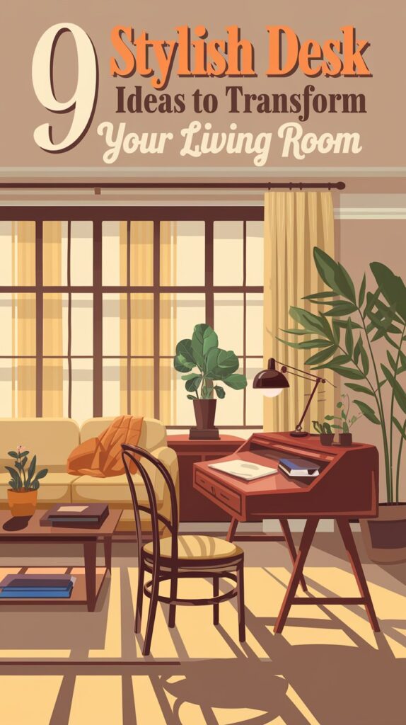 19 Stylish Desk Ideas to Transform Your Living Room into a Multi-Use Space 7