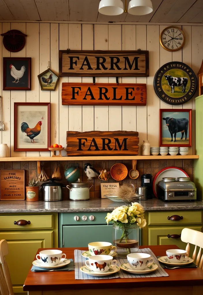 21 Vintage Farmhouse Kitchen Ideas That'll Make You Want to Cook in Style! 11 21 Vintage Farmhouse Kitchen Ideas That'll Make You Want to Cook in Style! - 8. Farm Animal Decor