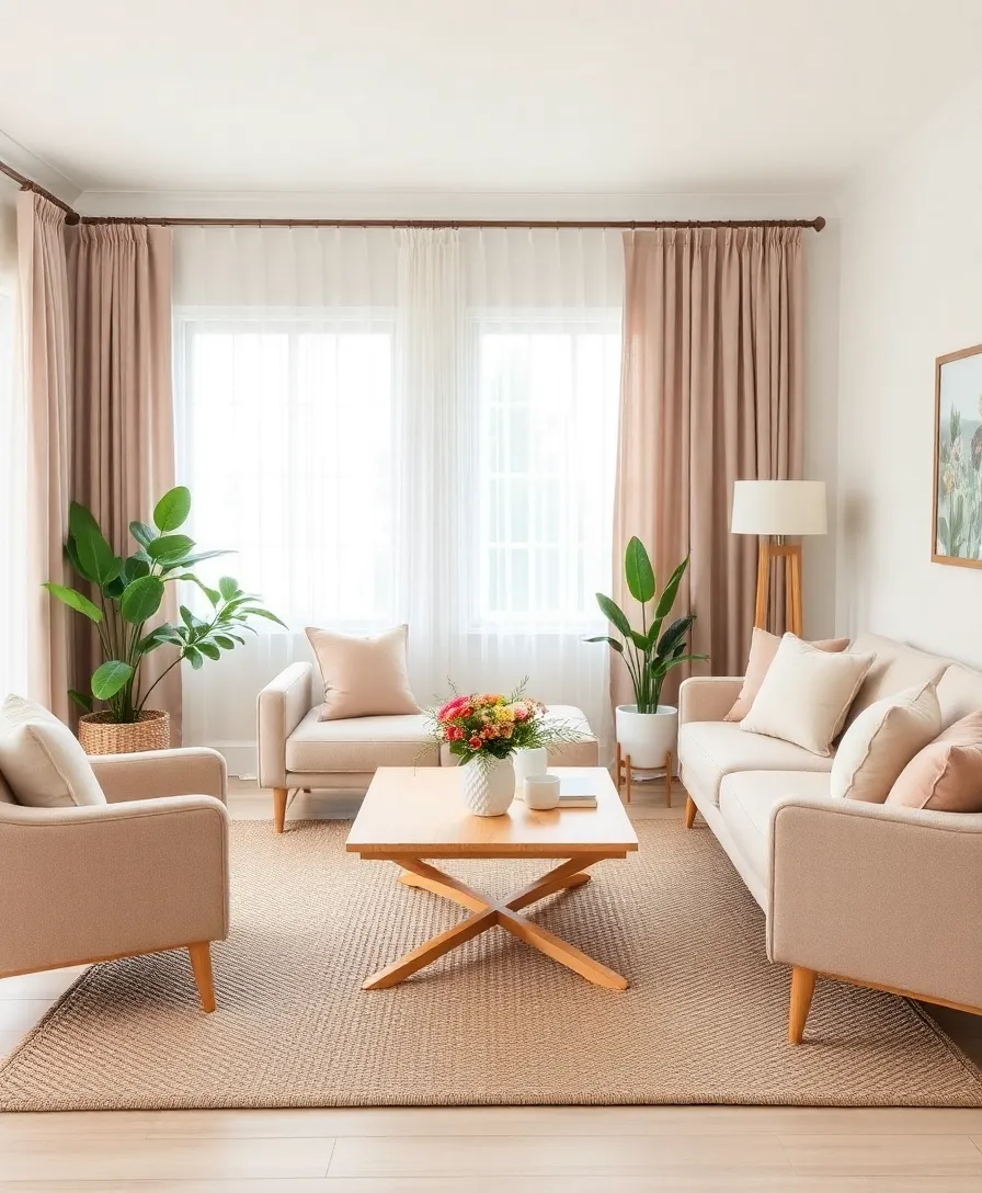 21 Cosy Living Room Ideas in Warm Colours That Will Melt Your Heart! 10 21 Cosy Living Room Ideas in Warm Colours That Will Melt Your Heart! - 6. Soft Blush and Taupe