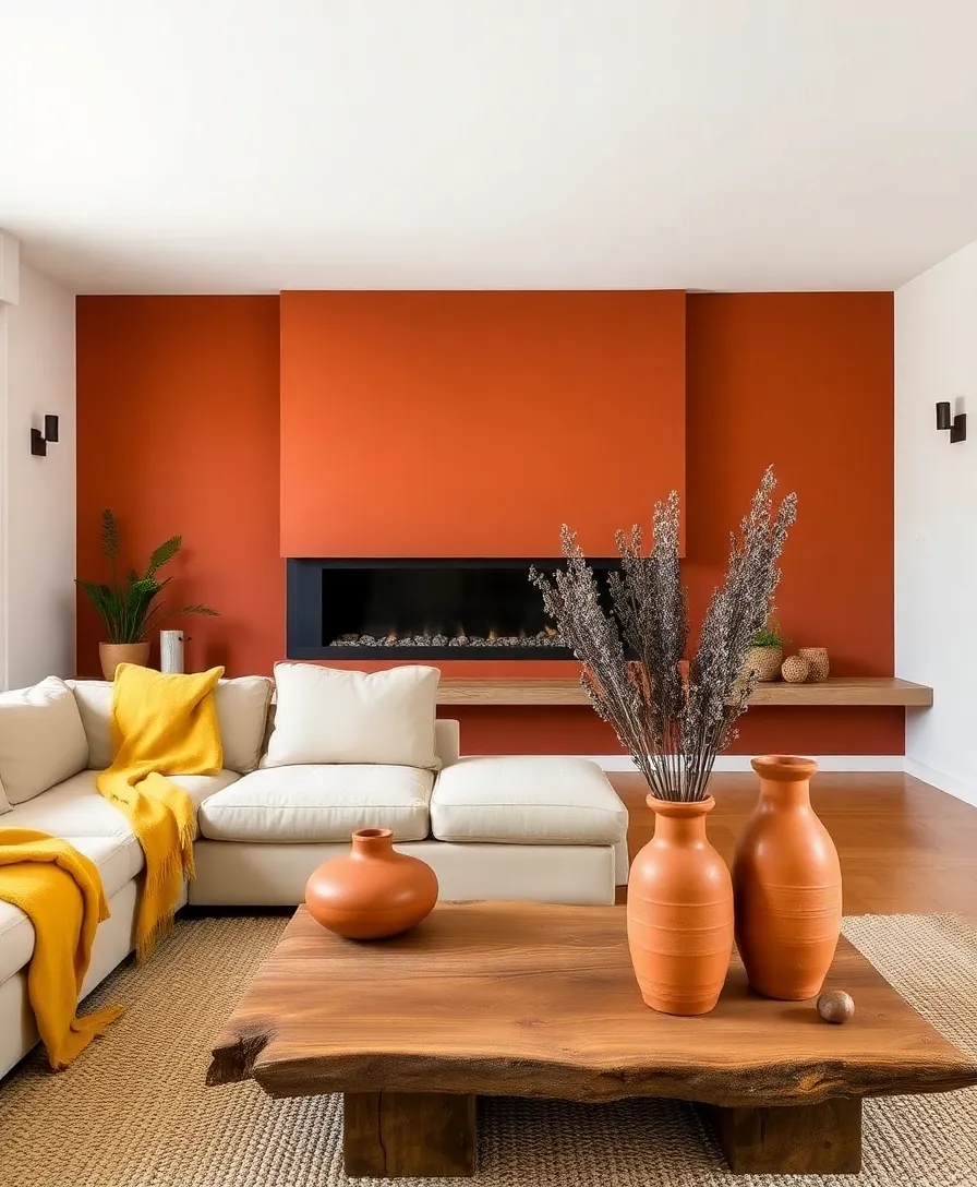 21 Cosy Living Room Ideas in Warm Colours That Will Melt Your Heart! 5 21 Cosy Living Room Ideas in Warm Colours That Will Melt Your Heart! - 1. Earthy Terracotta Accents
