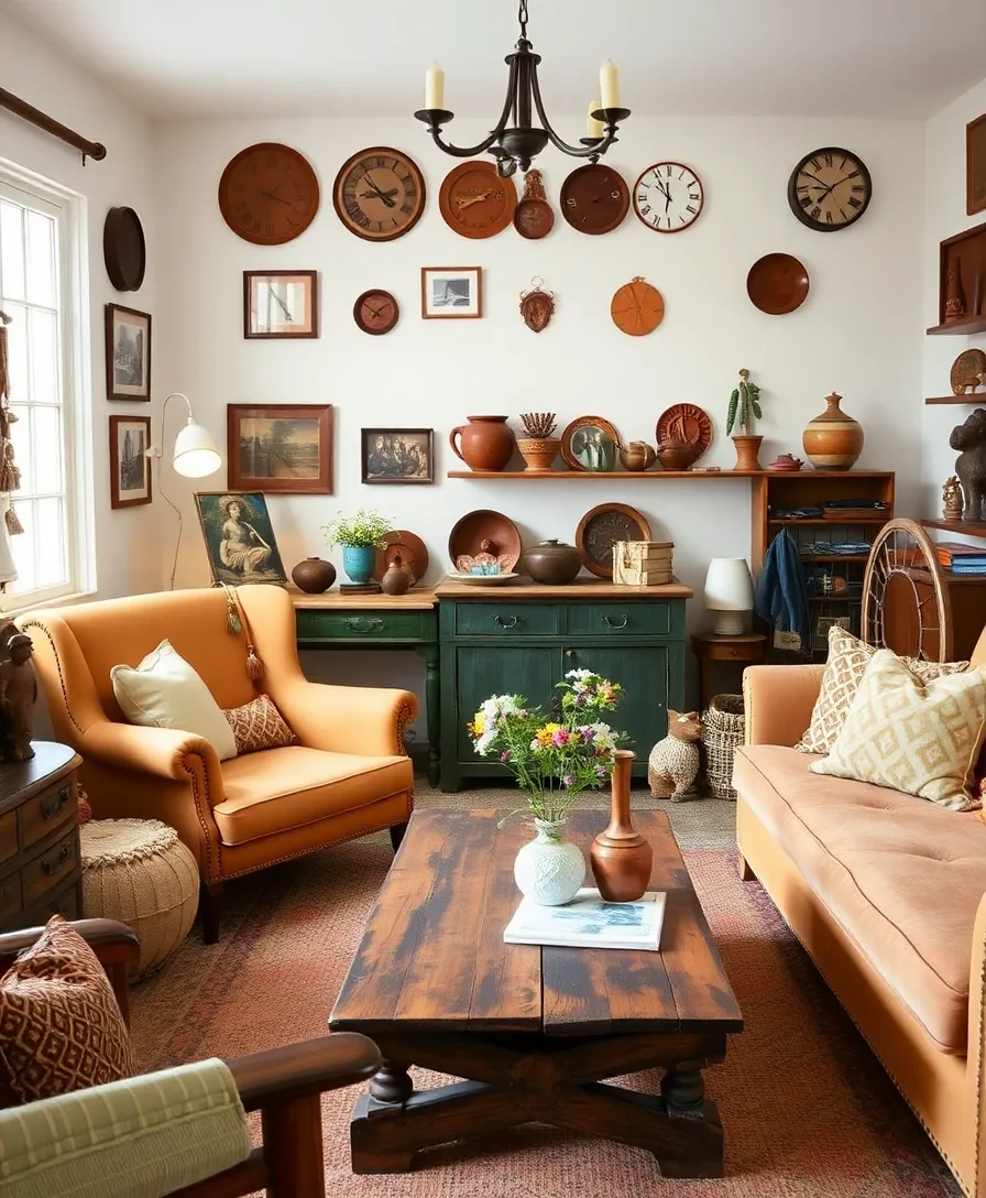 21 Cosy Living Room Ideas in Warm Colours That Will Melt Your Heart! 21 21 Cosy Living Room Ideas in Warm Colours That Will Melt Your Heart! - 17. Vintage Finds in Warm Tones