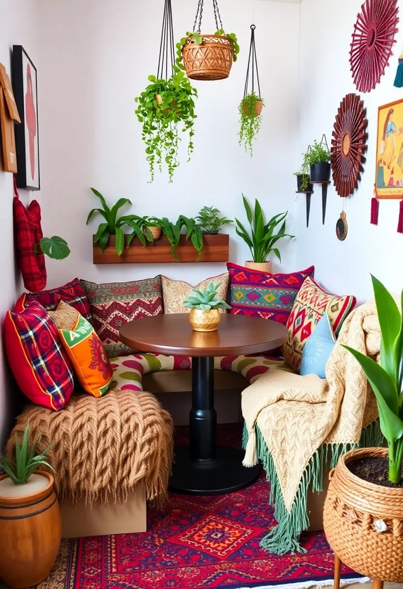 21 Corner Dining Nook Ideas That Will Transform Your Small Space Into a Cozy Retreat! 10 21 Corner Dining Nook Ideas That Will Transform Your Small Space Into a Cozy Retreat! - 7. Bohemian Bliss