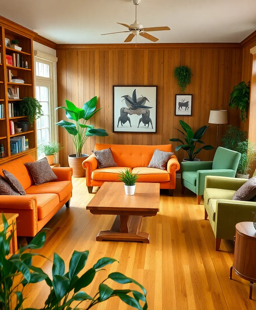 21 Cosy Living Room Ideas in Warm Colours That Will Melt Your Heart! 11 21 Cosy Living Room Ideas in Warm Colours That Will Melt Your Heart! - 7. Golden Oak Wood Accents