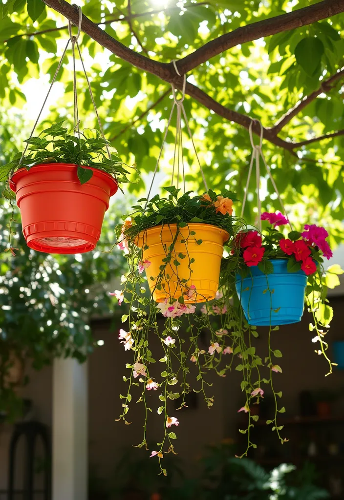 21 Decorative Garden Planters That Will Make Your Neighbors Jealous 9 21 Decorative Garden Planters That Will Make Your Neighbors Jealous (Check Out #12!) - 6. Colorful Hanging Planters