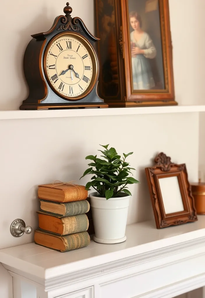 21 Spring Mantel Decorating Ideas That’ll Freshen Up Your Home 9 21 Spring Mantel Decorating Ideas That’ll Freshen Up Your Home (You Won't Believe #14!) - 6. Vintage Finds