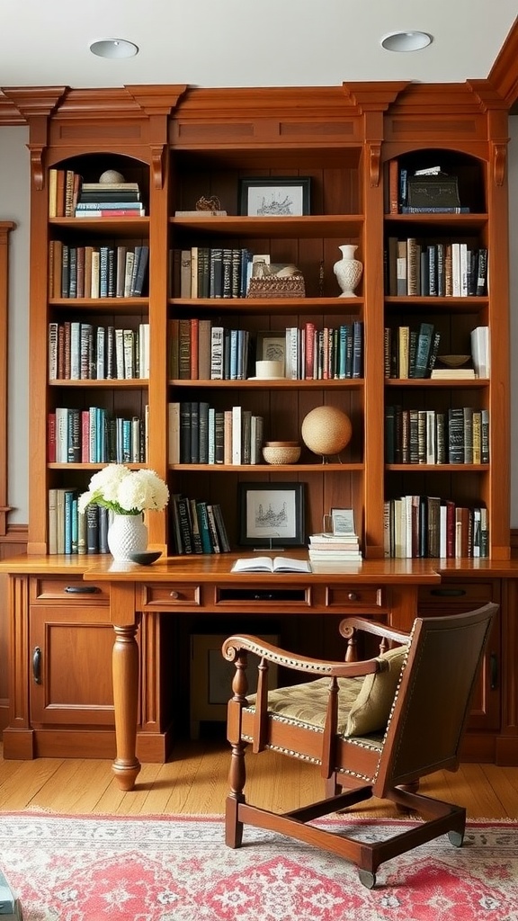 21 Craftsman Interior Design Ideas For A Cozy & Timeless Home 6 Craftsman-style built-in shelves with books and decorative items