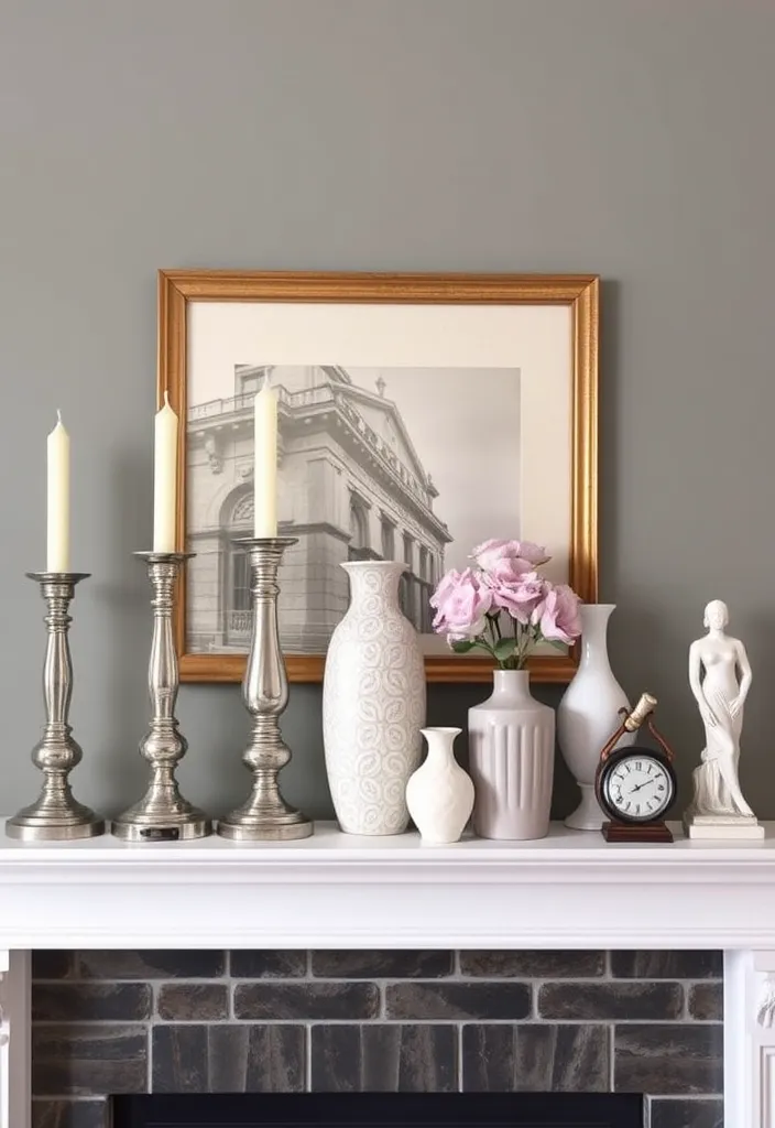 21 Minimalist Living Room Mantle Decor Ideas That Scream Elegance! 20 21 Minimalist Living Room Mantle Decor Ideas That Scream Elegance! - 17. Play with Heights