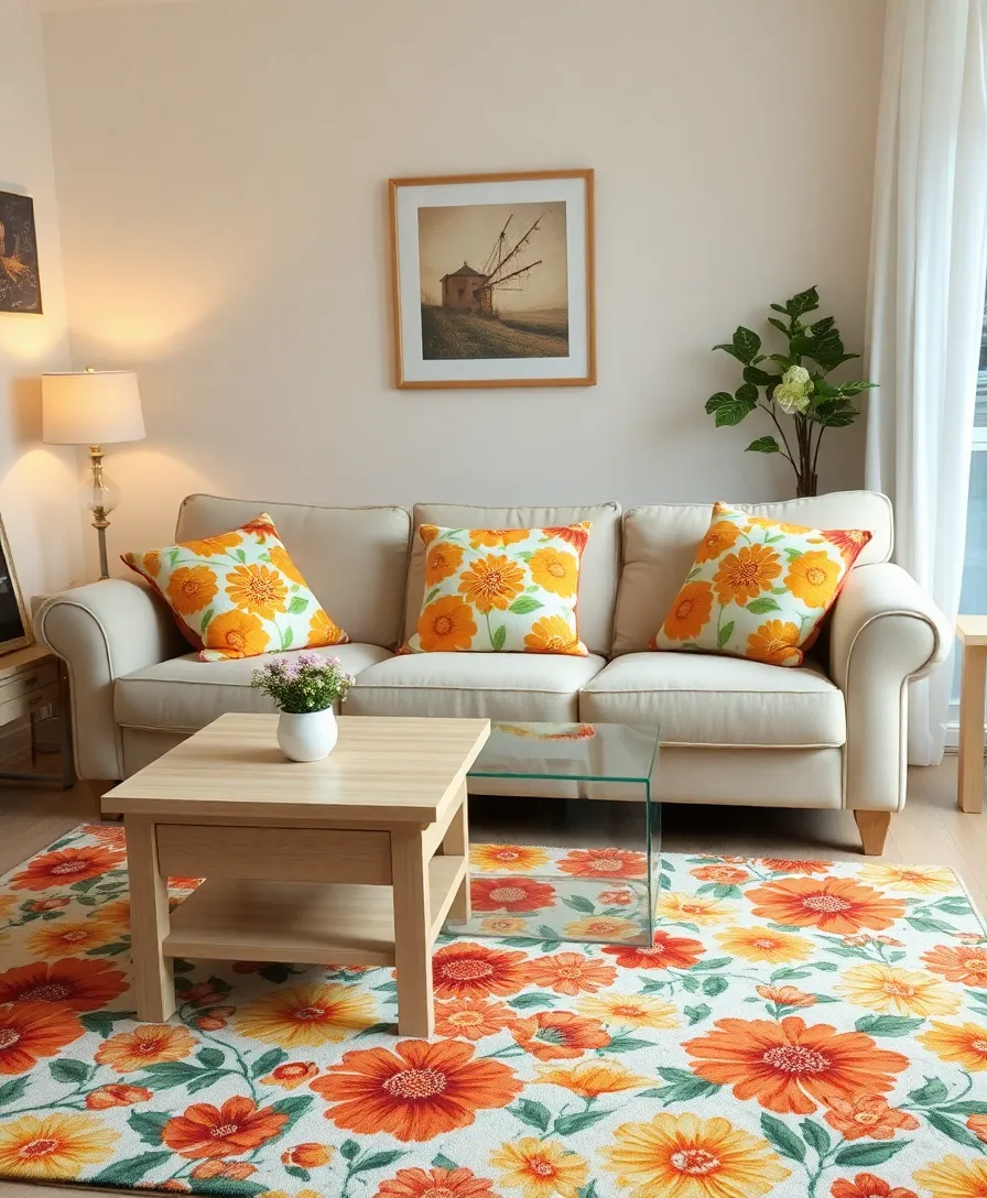 21 Cosy Living Room Ideas in Warm Colours That Will Melt Your Heart! 24 21 Cosy Living Room Ideas in Warm Colours That Will Melt Your Heart! - 20. Incorporating Warm Floral Patterns