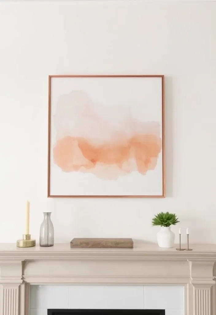 21 Minimalist Living Room Mantle Decor Ideas That Scream Elegance! 21 21 Minimalist Living Room Mantle Decor Ideas That Scream Elegance! - 18. Subtle Wall Art
