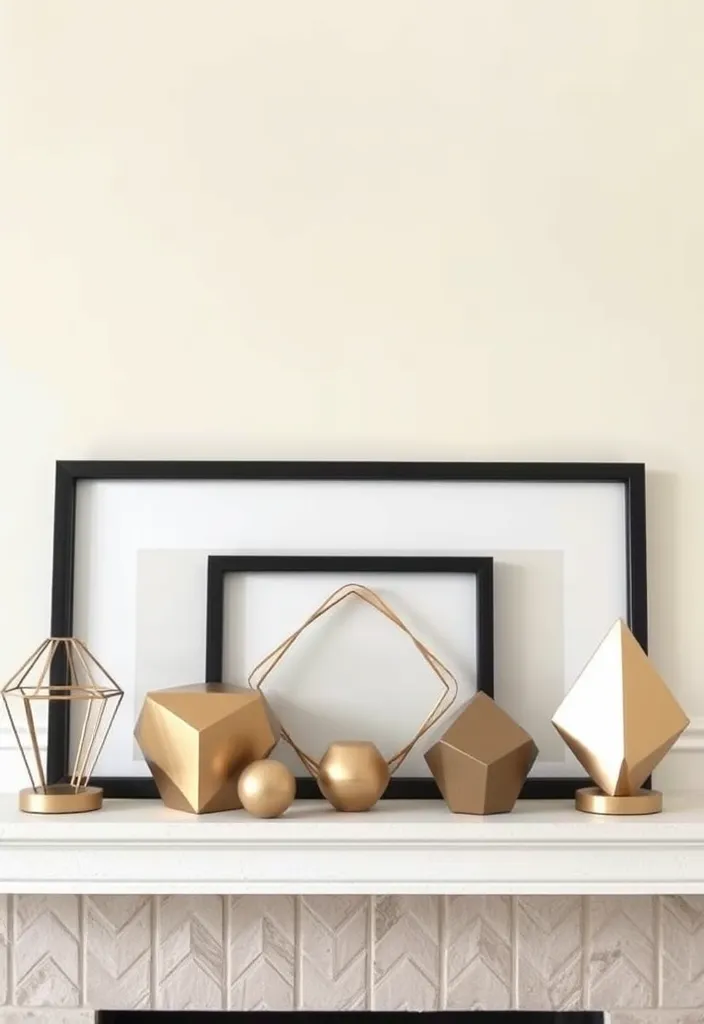 21 Minimalist Living Room Mantle Decor Ideas That Scream Elegance! 8 21 Minimalist Living Room Mantle Decor Ideas That Scream Elegance! - 5. Simple Geometric Shapes