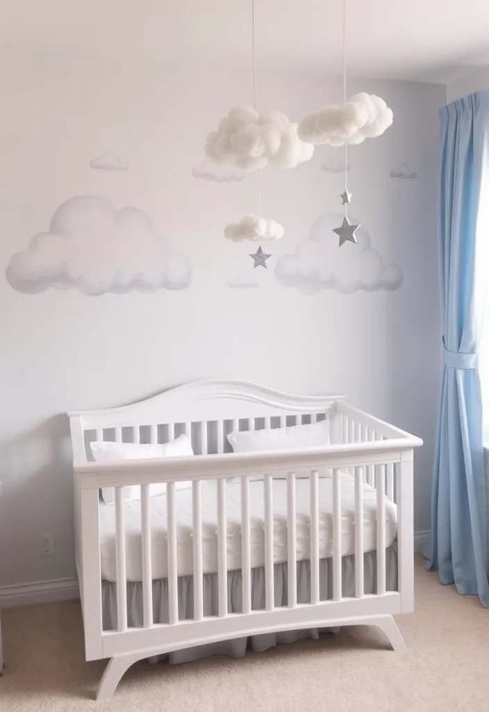 21 Adorable Nursery Room Decor Ideas That'll Transform Your Baby's Space 5 21 Adorable Nursery Room Decor Ideas That'll Transform Your Baby's Space (You'll Love #9!) - 2. Dreamy Cloudscape
