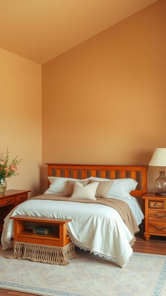 21 Craftsman Interior Design Ideas For A Cozy & Timeless Home 4 Cozy bedroom with earthy color palette.