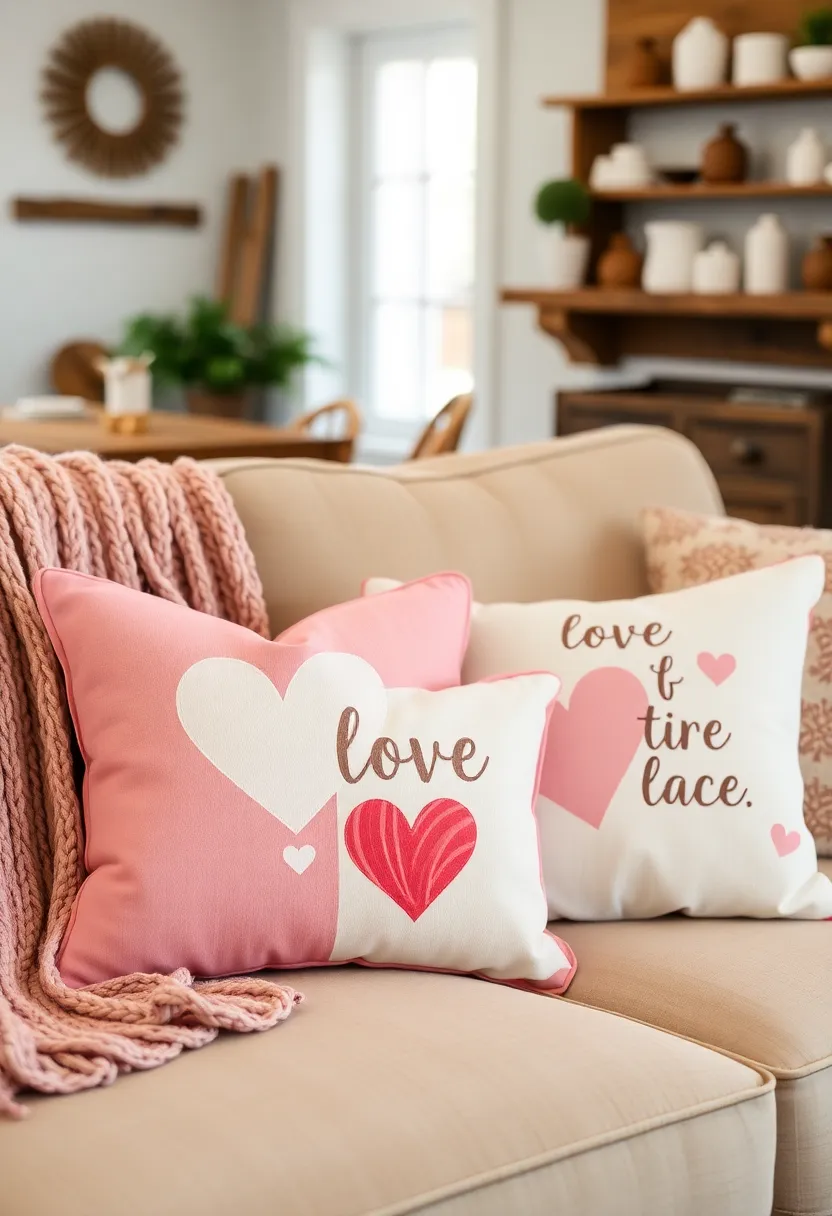 21 Primitive Valentine Decor Ideas That'll Make You Fall in Love with Your Home! 20 21 Primitive Valentine Decor Ideas That'll Make You Fall in Love with Your Home! - 16. Sweetheart-Themed Pillows