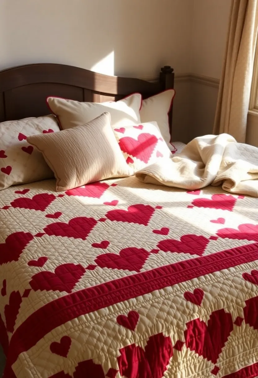 21 Primitive Valentine Decor Ideas That'll Make You Fall in Love with Your Home! 9 21 Primitive Valentine Decor Ideas That'll Make You Fall in Love with Your Home! - 5. Cozy Quilts and Throws
