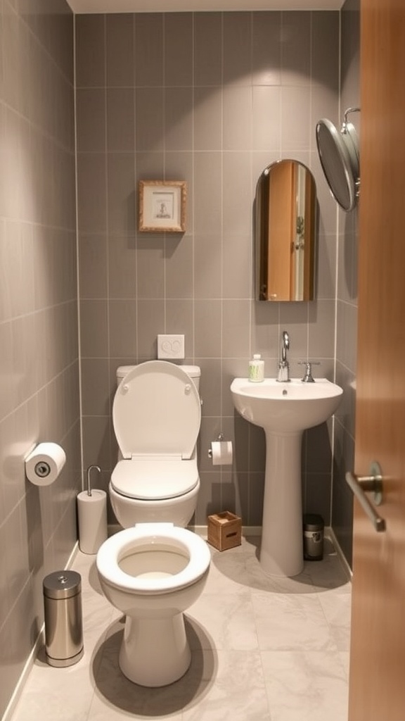 21 Small Space Bathroom Design Ideas 7 Compact bathroom fixtures in a small space bathroom.