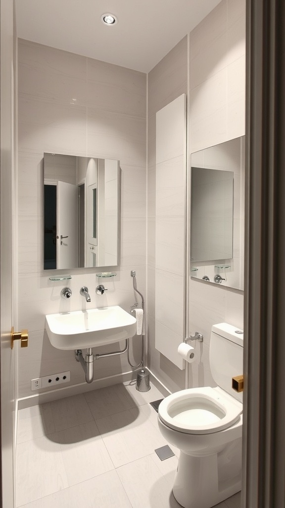 21 Small Space Bathroom Design Ideas 8 Small space bathroom featuring modern design with mirrors
