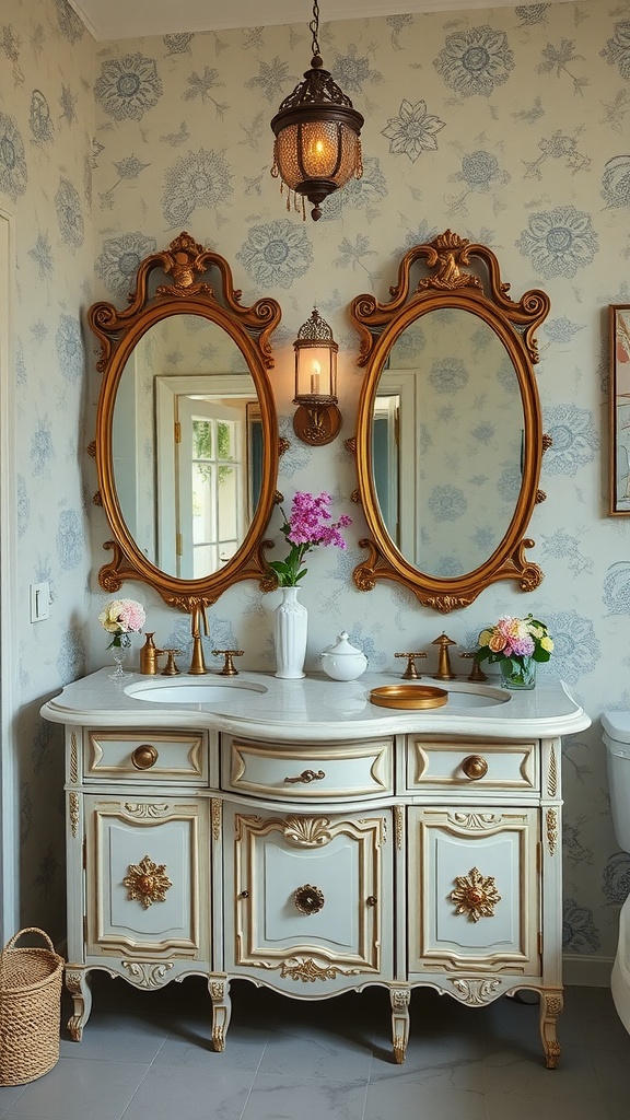 7 Fun Toca Boca Bathroom Ideas For Kids 10 Fairytale bathroom vanity with ornate mirrors and warm lighting