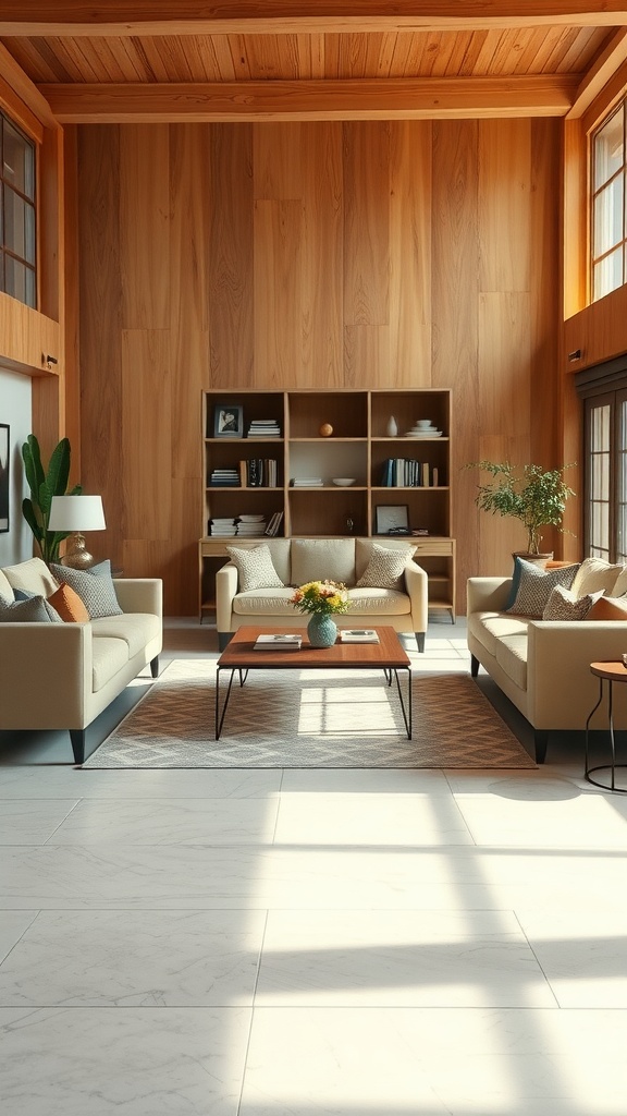 9 Living Room Inspirations For A Cozy & Stylish Space 9 Cozy living room with light wood accents and comfortable seating arranged for social gatherings.