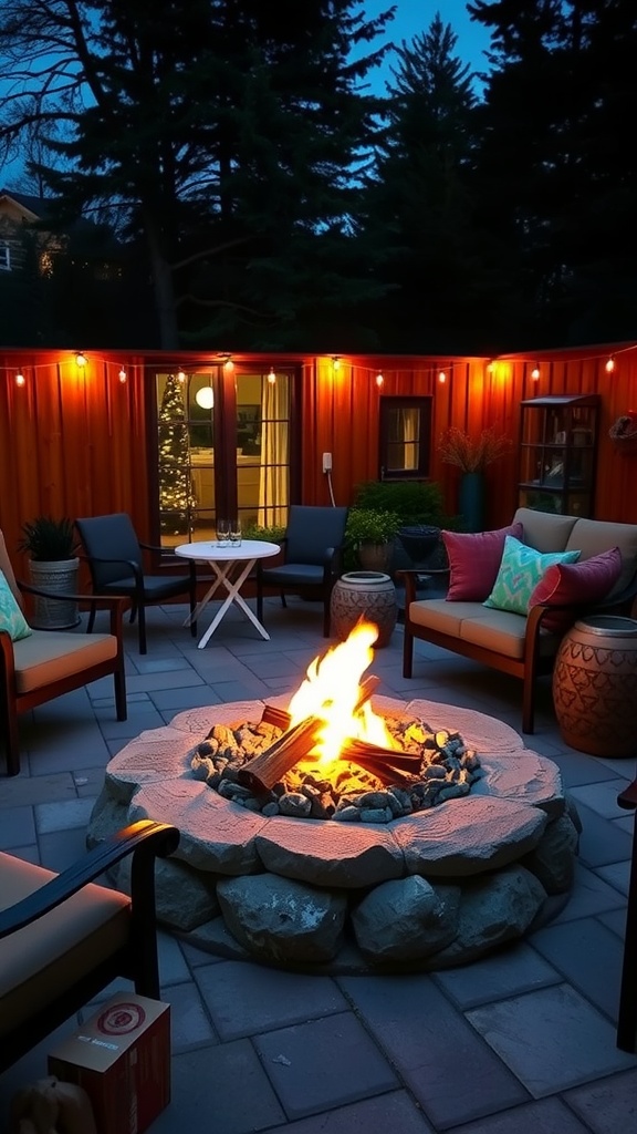 17 Inspiring Hypertufa Projects To Transform Your Outdoor Space 12 A warm fire pit surrounded by comfortable chairs, set in a cozy outdoor space.