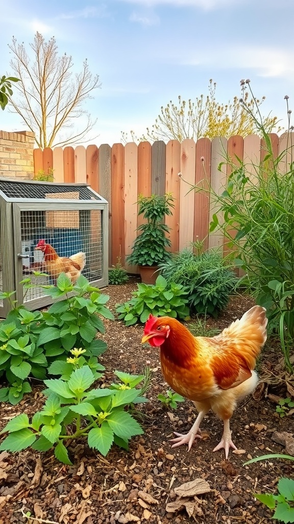 13 Chicken House Ideas For A Stylish And Functional Coop 11 Chickens in a garden setting with a chicken coop