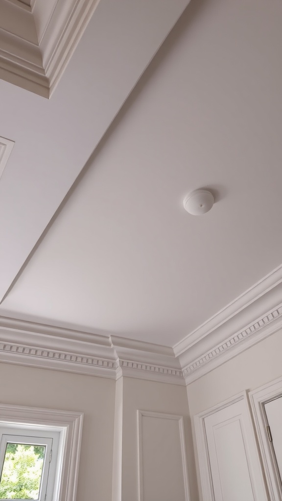 13 Stunning Cheap Ceiling Ideas DIY You’Ll Love 3 A ceiling featuring elegant molding and trim, showcasing architectural detail.