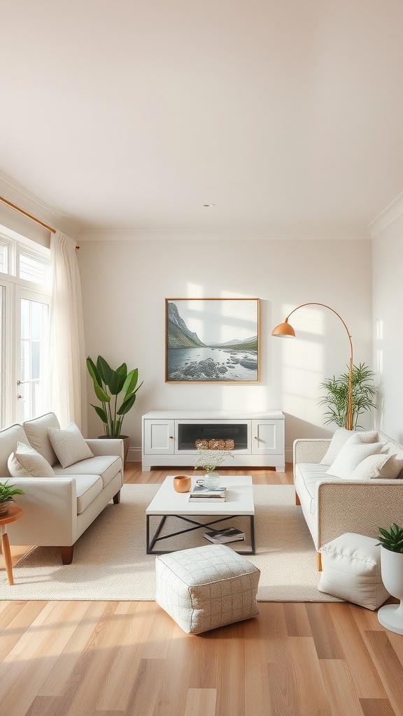 9 Living Room Inspirations For A Cozy & Stylish Space 8 A cozy living room featuring soft pastel colors and comfortable furniture.