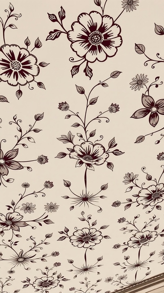 13 Stunning Cheap Ceiling Ideas DIY You’Ll Love 4 Ceiling decorated with floral vinyl decals